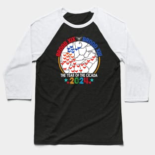 Cicada Brood USA Map Tsunami Bugs Brood XIX Brood XIII 13 Year Of The Cicada 2024 Baseball T-Shirt